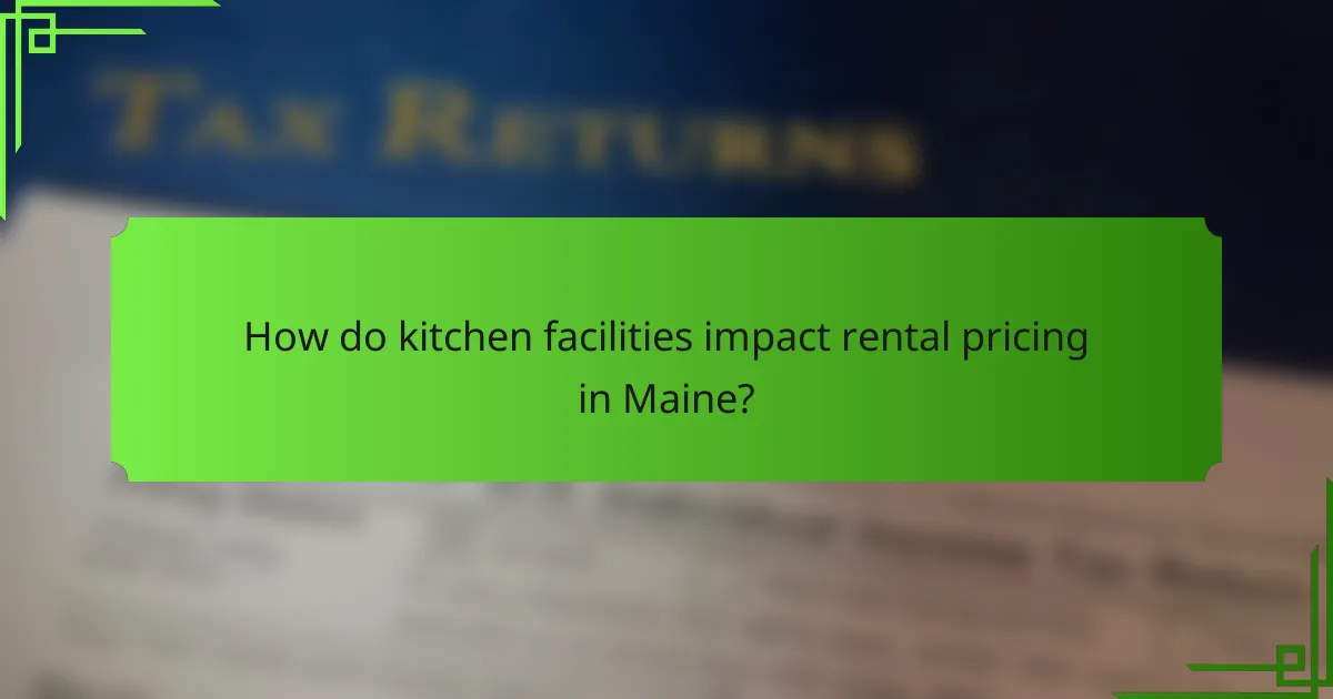 How do kitchen facilities impact rental pricing in Maine?